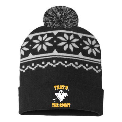 Thats The Spirit Funny Halloween Ghost USA-Made Snowflake Beanie