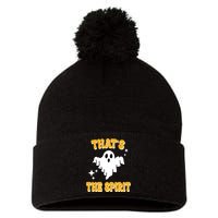 Thats The Spirit Funny Halloween Ghost Pom Pom 12in Knit Beanie