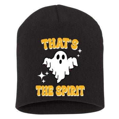 Thats The Spirit Funny Halloween Ghost Short Acrylic Beanie