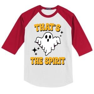 Thats The Spirit Funny Halloween Ghost Kids Colorblock Raglan Jersey