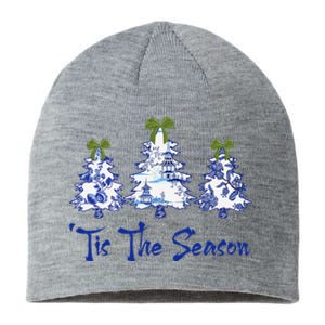 Tis The Season Chinoiserie Christmas Trees Funny Holiday  Sustainable Beanie