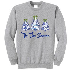 Tis The Season Chinoiserie Christmas Trees Funny Holiday  Tall Sweatshirt