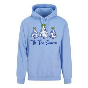 Tis The Season Chinoiserie Christmas Trees Funny Holiday  Unisex Surf Hoodie