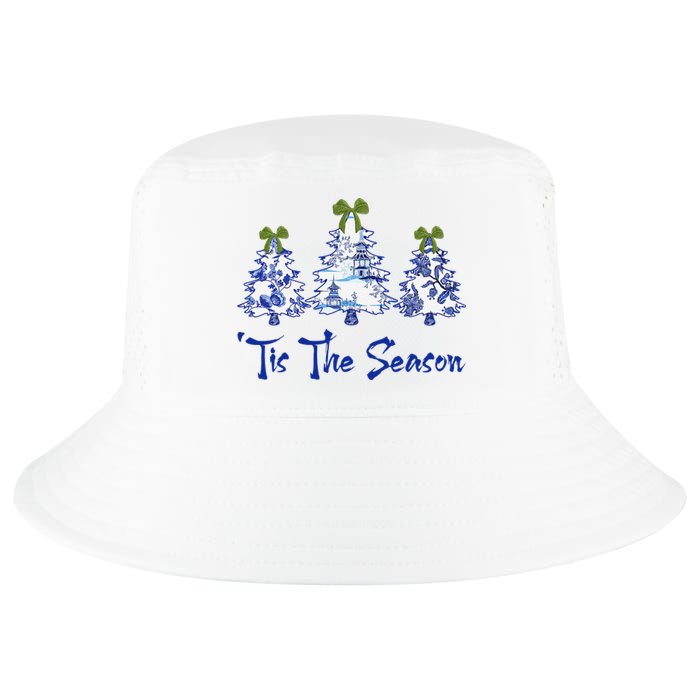 Tis The Season Chinoiserie Christmas Trees Funny Holiday  Cool Comfort Performance Bucket Hat