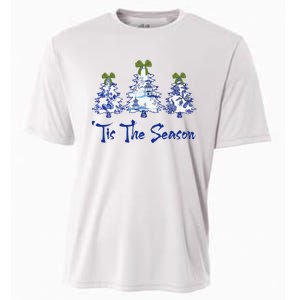 Tis The Season Chinoiserie Christmas Trees Funny Holiday  Cooling Performance Crew T-Shirt