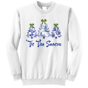 Tis The Season Chinoiserie Christmas Trees Funny Holiday  Sweatshirt