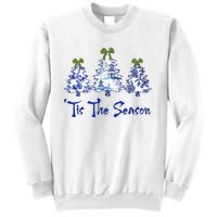 Tis The Season Chinoiserie Christmas Trees Funny Holiday  Sweatshirt