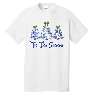 Tis The Season Chinoiserie Christmas Trees Funny Holiday  Tall T-Shirt