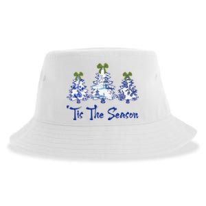 Tis The Season Chinoiserie Christmas Trees Funny Holiday  Sustainable Bucket Hat