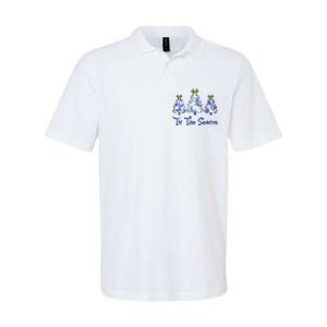 Tis The Season Chinoiserie Christmas Trees Funny Holiday  Softstyle Adult Sport Polo