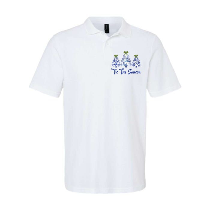 Tis The Season Chinoiserie Christmas Trees Funny Holiday  Softstyle Adult Sport Polo