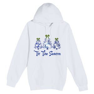 Tis The Season Chinoiserie Christmas Trees Funny Holiday  Premium Pullover Hoodie