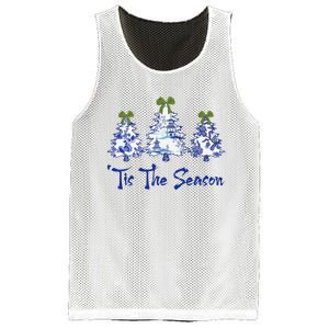 Tis The Season Chinoiserie Christmas Trees Funny Holiday  Mesh Reversible Basketball Jersey Tank