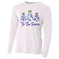 Tis The Season Chinoiserie Christmas Trees Funny Holiday  Cooling Performance Long Sleeve Crew