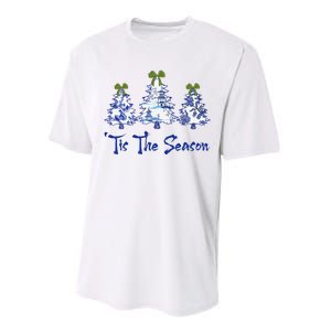 Tis The Season Chinoiserie Christmas Trees Funny Holiday  Performance Sprint T-Shirt