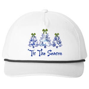 Tis The Season Chinoiserie Christmas Trees Funny Holiday  Snapback Five-Panel Rope Hat