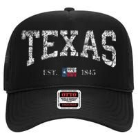 Texas Texas State Flag Distressed High Crown Mesh Back Trucker Hat