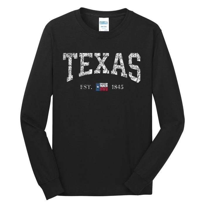 Texas Texas State Flag Distressed Tall Long Sleeve T-Shirt