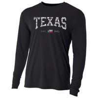 Texas Texas State Flag Distressed Cooling Performance Long Sleeve Crew