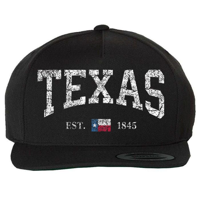 Texas Texas State Flag Distressed Wool Snapback Cap