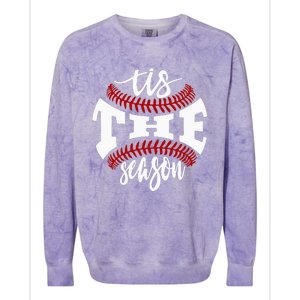 Tis The Season Baseball Lovers Colorblast Crewneck Sweatshirt