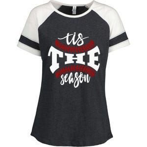 Tis The Season Baseball Lovers Enza Ladies Jersey Colorblock Tee