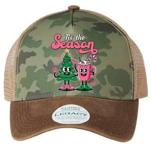 Tis The Season Christmas Tree Hot Coco Festive Retro Legacy Tie Dye Trucker Hat