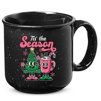 Tis The Season Christmas Tree Hot Coco Festive Retro 15oz Campfire Ceramic Mug