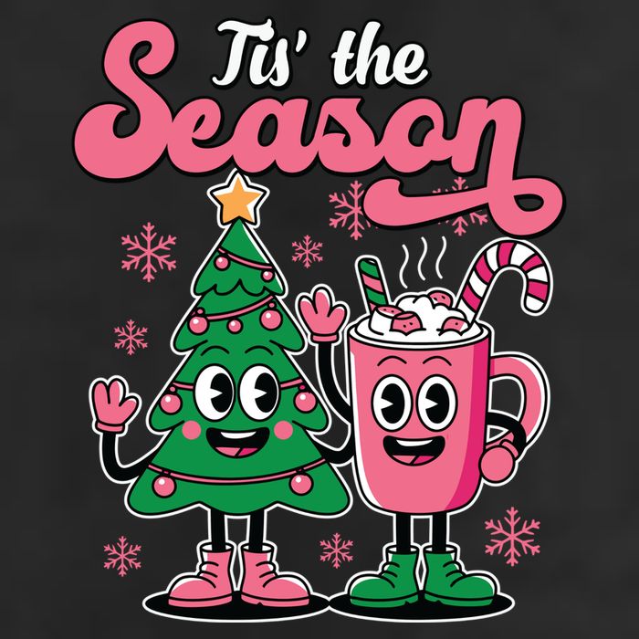 Tis The Season Christmas Tree Hot Coco Festive Retro 15oz Campfire Ceramic Mug