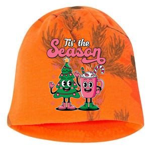 Tis The Season Christmas Tree Hot Coco Festive Retro Kati - Camo Knit Beanie