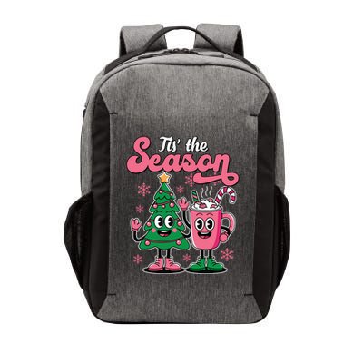 Tis The Season Christmas Tree Hot Coco Festive Retro Vector Backpack