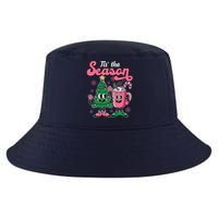 Tis The Season Christmas Tree Hot Coco Festive Retro Cool Comfort Performance Bucket Hat