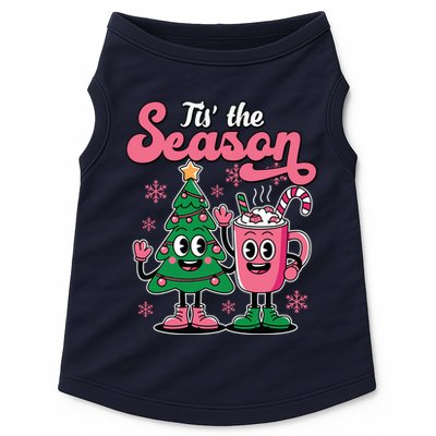 Tis The Season Christmas Tree Hot Coco Festive Retro Doggie Tank