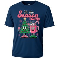 Tis The Season Christmas Tree Hot Coco Festive Retro Cooling Performance Crew T-Shirt