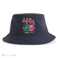 Tis The Season Christmas Tree Hot Coco Festive Retro Sustainable Bucket Hat