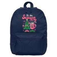 Tis The Season Christmas Tree Hot Coco Festive Retro 16 in Basic Backpack