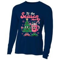 Tis The Season Christmas Tree Hot Coco Festive Retro Cooling Performance Long Sleeve Crew