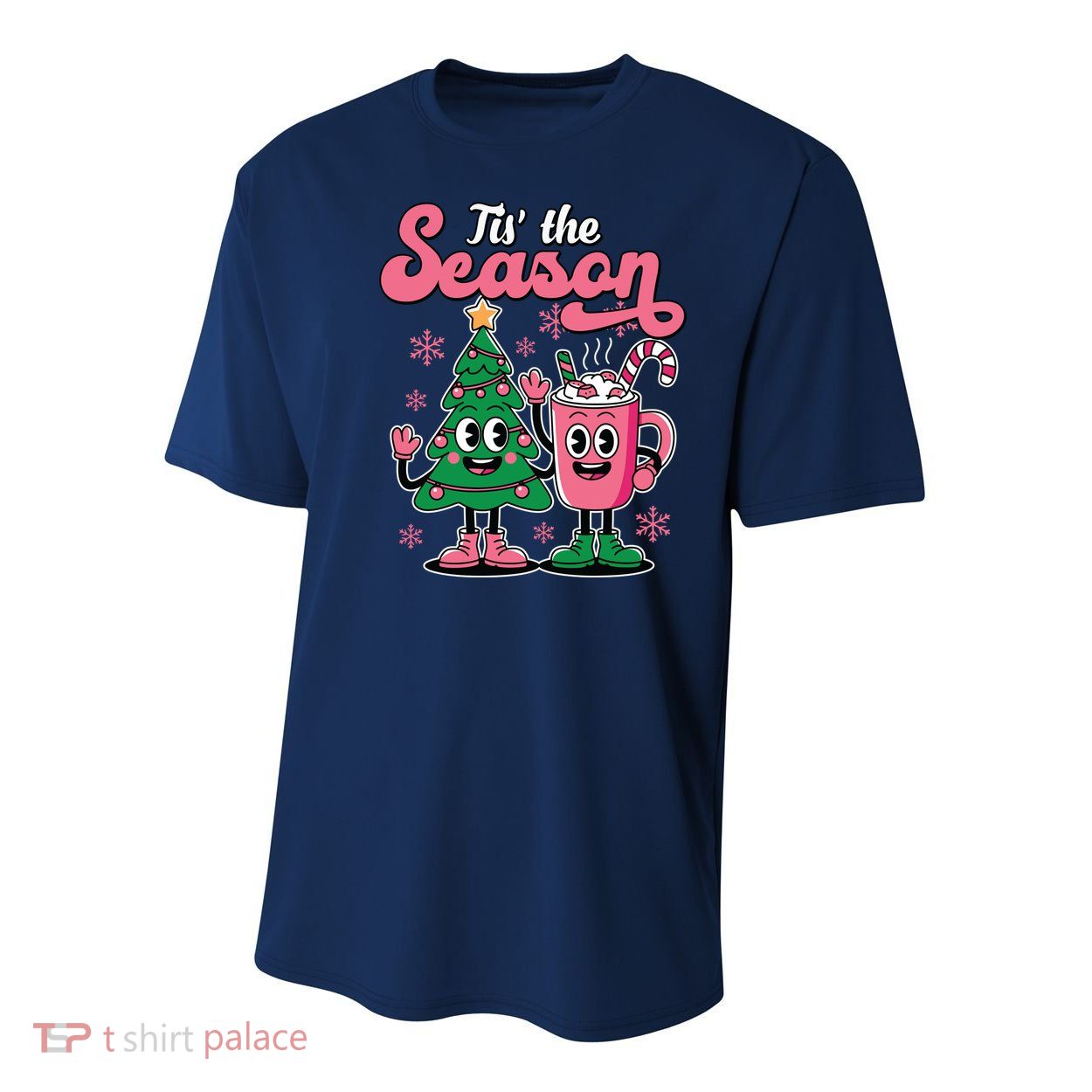 Tis The Season Christmas Tree Hot Coco Festive Retro Youth Performance Sprint T-Shirt