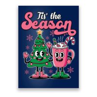 Tis The Season Christmas Tree Hot Coco Festive Retro Poster