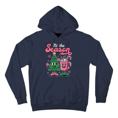 Tis The Season Christmas Tree Hot Coco Festive Retro Tall Hoodie