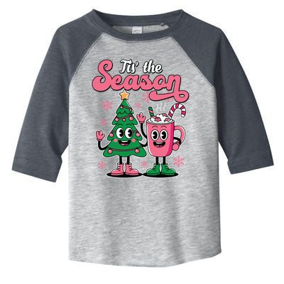 Tis The Season Christmas Tree Hot Coco Festive Retro Toddler Fine Jersey T-Shirt