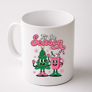 Tis The Season Christmas Tree Hot Coco Festive Retro Coffee Mug