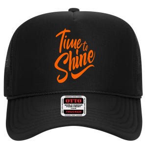 Time To Shine High Crown Mesh Back Trucker Hat