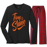 Time To Shine Women's Long Sleeve Flannel Pajama Set 