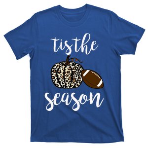 Tis The Season Fall Autumn Pumpkin Football Funny Leopard Great Gift T-Shirt