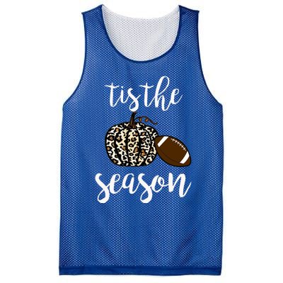 Tis The Season Fall Autumn Pumpkin Football Funny Leopard Great Gift Mesh Reversible Basketball Jersey Tank