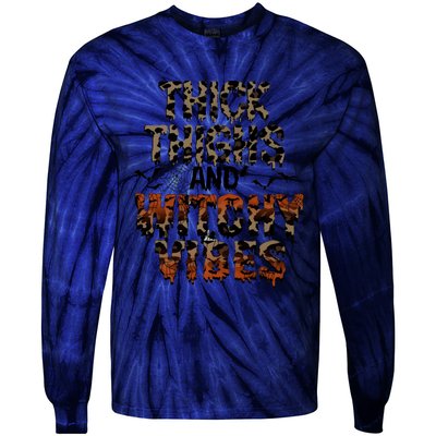 Thick Thighs Spooky Vibes Halloween Costume Tie-Dye Long Sleeve Shirt