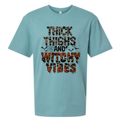 Thick Thighs Spooky Vibes Halloween Costume Sueded Cloud Jersey T-Shirt