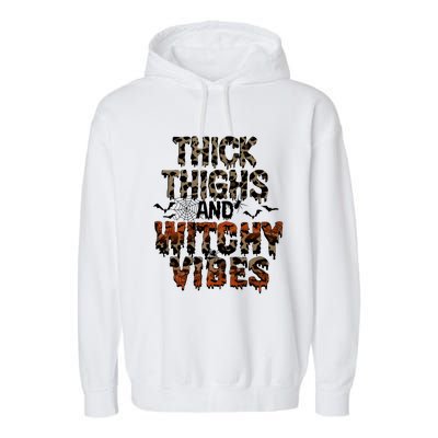 Thick Thighs Spooky Vibes Halloween Costume Garment-Dyed Fleece Hoodie