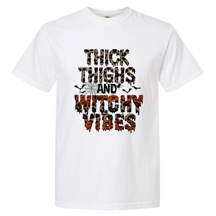 Thick Thighs Spooky Vibes Halloween Costume Garment-Dyed Heavyweight T-Shirt